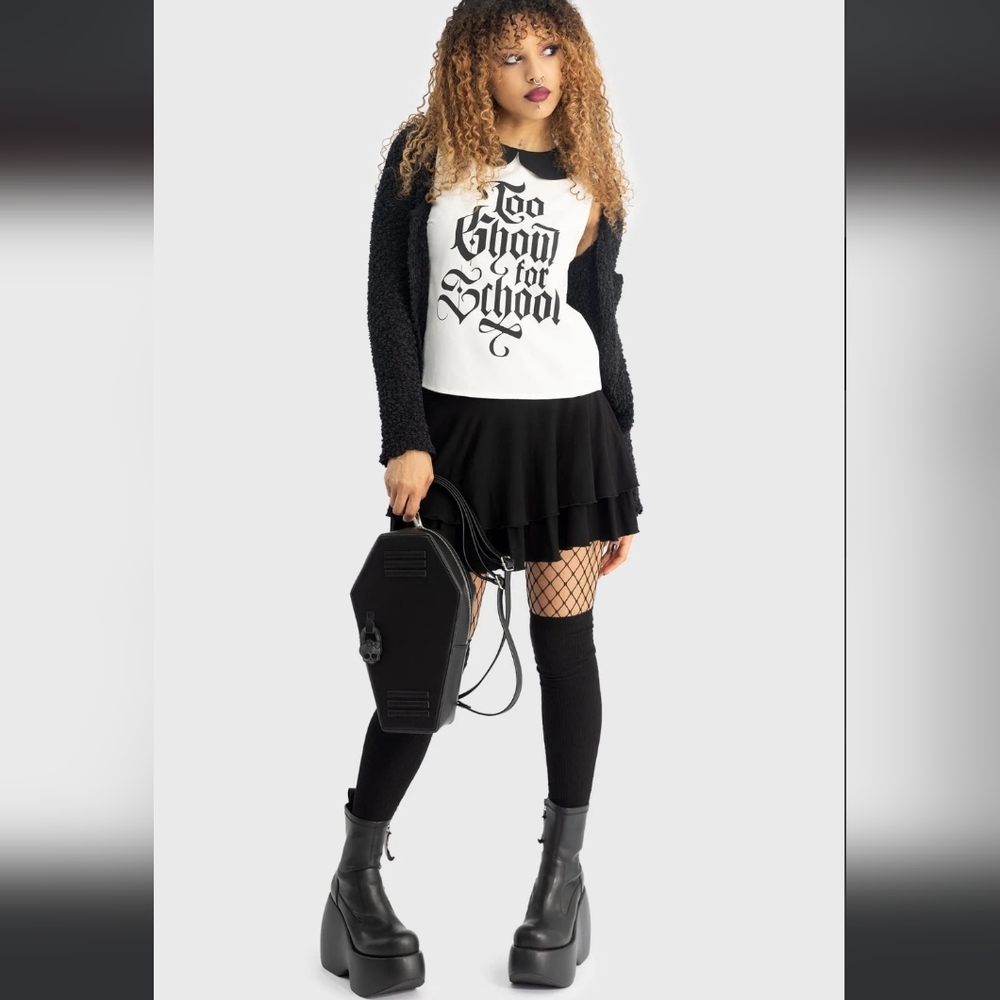 Killstar Black and White Graphic Blouse
